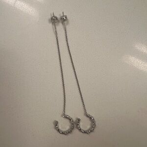 APM Chic Silver Chain Hoop Earrings